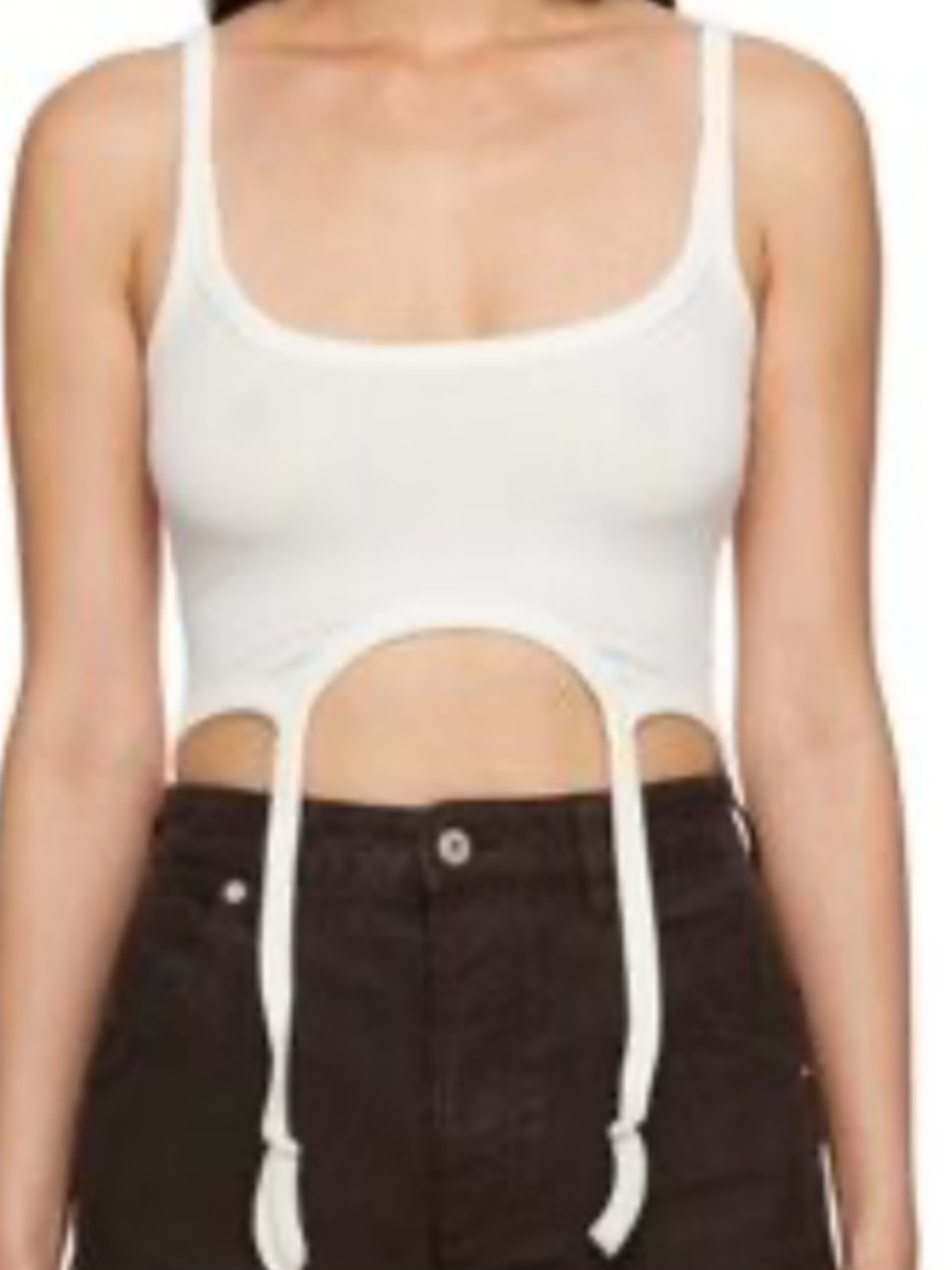 New size S/P ribbed white Heron Preston Hooks Tank Top